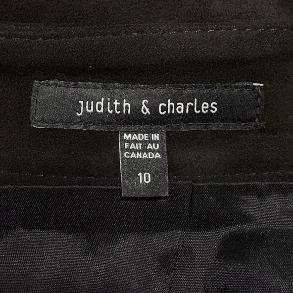 Judith & Charles Black Suede Lined Mini Skirt - Picture 5 of 8
